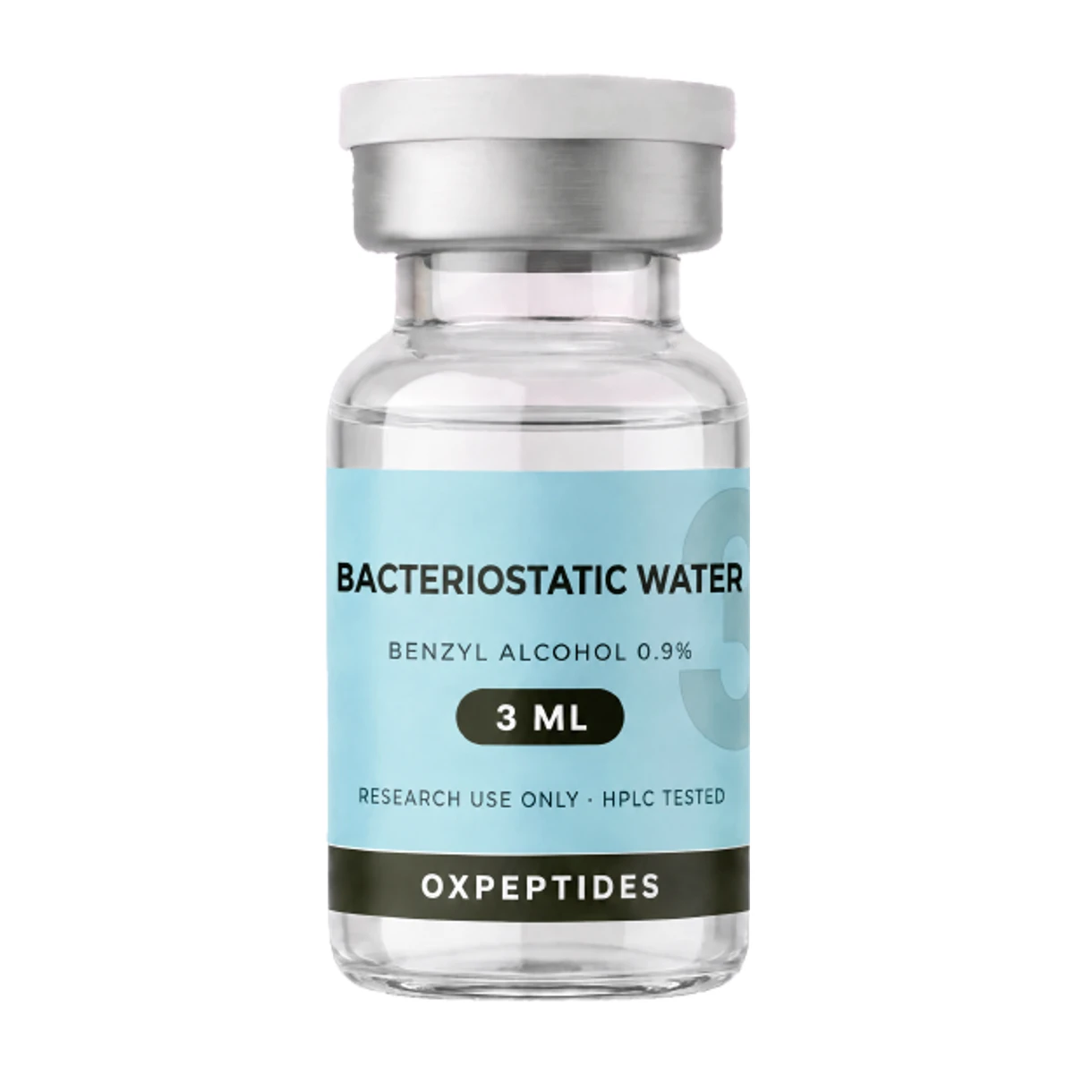 Bacteriostatic Water 3 mL — lyophilized research peptide, OXpeptides vial