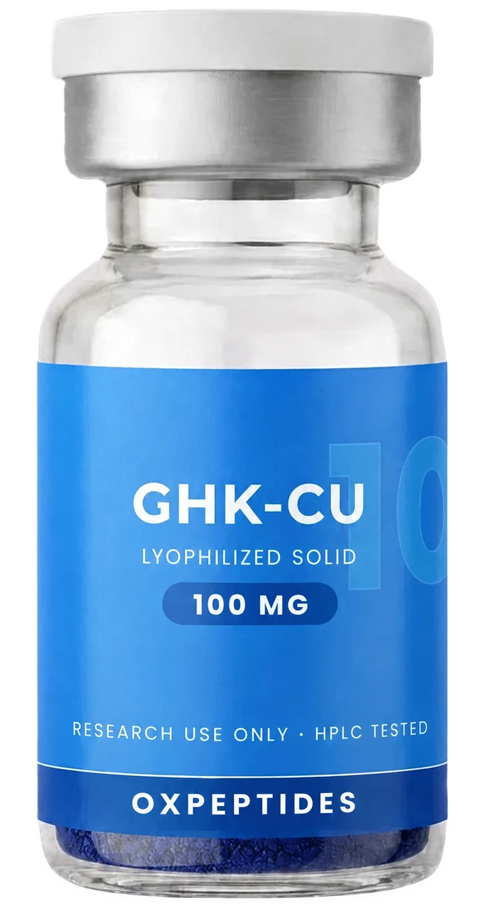 GHK-Cu vial, lyophilized powder, blue label