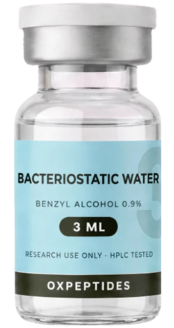 Bacteriostatic Water 3 mL — lyophilized research peptide, OXpeptides vial